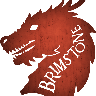 BRIMSTONE RED - NECK LETTERING logo