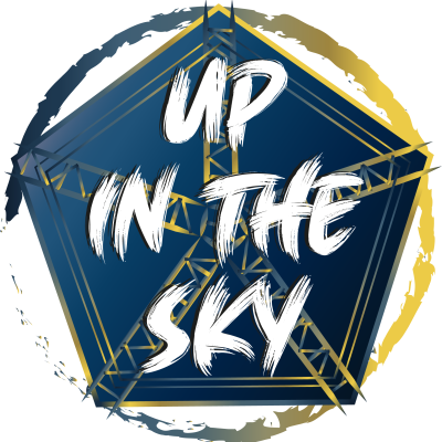 up in the sky logo colour version